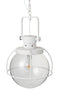 HANGING LAMP BALL GLASS/MET WH