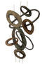 J-Line wanddecoratie Ovalen Strepen - metaal - bruin/groen - small