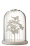 J-Line decoratie Stolp Vlinder - glas - wit - large