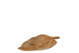 DISH LEAF TEAK WOOD NATURAL S