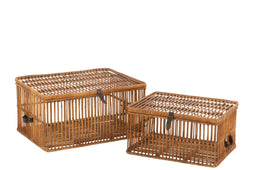 S/2 TRUNKS RATTAN HONEY YELL