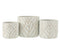 J-Line bloempot Blad - keramiek - wit/goud - large - Ø 19.00 cm