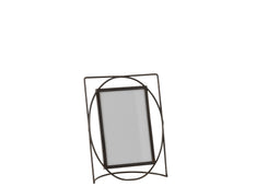PHOTO FRAME REC MET/GL D BR S