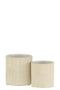 J-Line Bloempot Maria Rond - Keramiek - wit - Ø 14.5 cm - 2 stuks