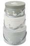 S/3 BOXES SWAN PAPER WH/GREY