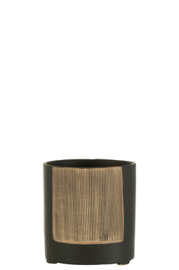 FLOWERPOT MARIA ROUND CER BL L