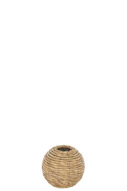 J-Line vaas Yumi Bol Stro - bamboe - naturel - extra small