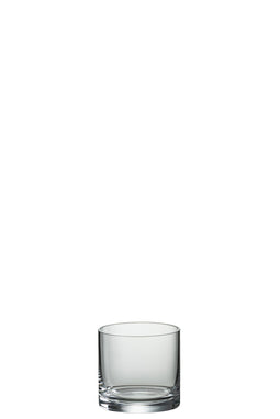J-Line windlicht Cilinder Laag - glas - transparant