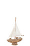 J-Line decoratie zeilboot Noa Alabasia - hout - bruin - small