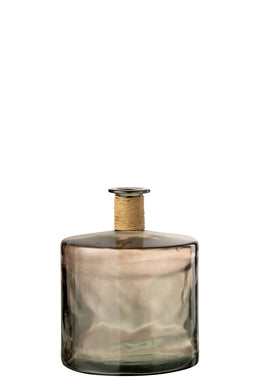 VASE SAFARI WIDE LIGHT BROWN L