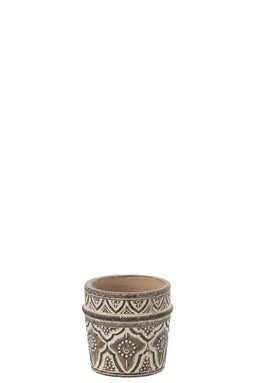 J-Line bloempot Provence Terracotta - keramiek - bruin - extra small - Ø 11.50 cm - 2 stuks