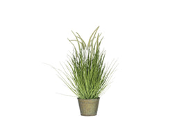 J-Line Grassen + Staarten in pot - metaal/kunststof - groen - medium