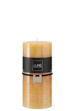 J-Line cilinderkaars - oker - large - 70U - 6 stuks