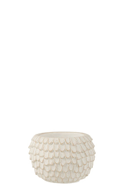 FLOWERPOT FOLIAGE CEMENT WH L