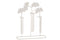 J-Line vaas 3 Houders Bloemen - metaal - wit - 31.50 cm hoog