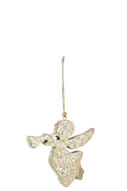 J-Line hanger - hout - goud - large