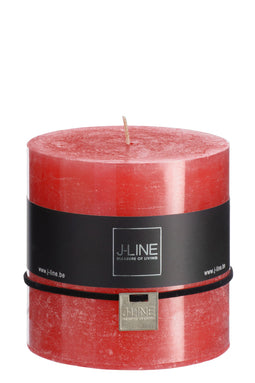 J-Line cilinderkaars - rood - 75U - 6 stuks