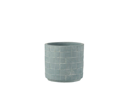 J-Line bloempot Vierkant - keramiek - lichtblauw - small - Ø 12.50 cm - 2 stuks
