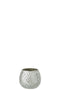 J-Line theelichthouder Mozaiek - glas - wit/zilver - 2 stuks