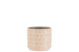 J-Line Bloempot Blinkend - Keramiek - roze - Ø 12 cm - 2 stuks