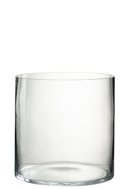 J-Line windlicht Rond - kaarshouder - glas - transparant