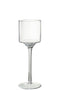 J-Line windlicht Seni - kaarshouder - glas - transparant - medium