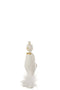 J-Line figuur Kat Met Hoed - polyresin - wit/goud - small