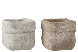 FLOWERPOT CEM WH+BE XL ASS2