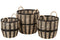 S/3 BASKETS ROPE/RATTAN BL/NAT