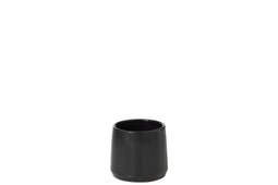 J-Line bloempot Rond - keramiek - zwart - extra small - Ø 12.50 cm - 2 stuks