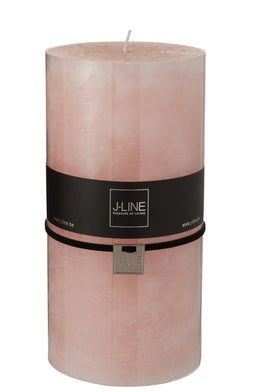 J-Line cilinderkaars - poederroze - XXL - 140U - 6 stuks