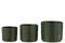 J-Line Bloempot Gewoven - cement - beige - Ø 16.5 cm - 2 stuks