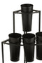 J-Line Bloempot Gewoven - cement - beige - Ø 16.5 cm - 2 stuks