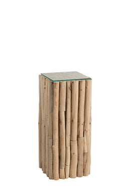 BASE SQUARE PIECES WOOD/GL NAT