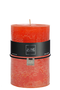 J-Line cilinderkaars - oranje - extra large - 6 stuks - 120U