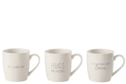 MUG LOVE CERAMIC SILVER ASS3