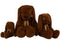 J-Line teddybeer konijn Strik - pluche - roestbruin - large