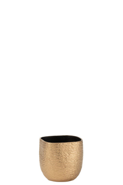 J-Line bloempot Audrey - keramiek - goud - small - Ø 20.00 cm