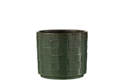 J-Line bloempot Vierkant - keramiek - groen - large - Ø 17.00 cm