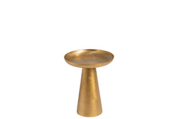 DISH ON FOOT METAL GOLD SMALL