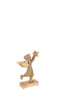 J-Line figuur Engel + Ster Mango - hout/aluminium - naturel/goud - small