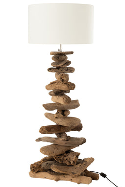 LAMP+SHADE DRIFTWD NAT/BEIGE M