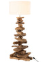 J-Line lamp + kap - hout - naturel/beige - medium