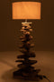 J-Line lamp + kap - hout - naturel/beige - medium