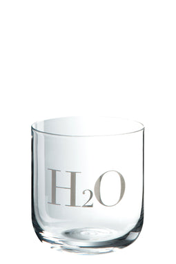 J-Line h2o glas - drinkglas - zilver - woonaccessoires