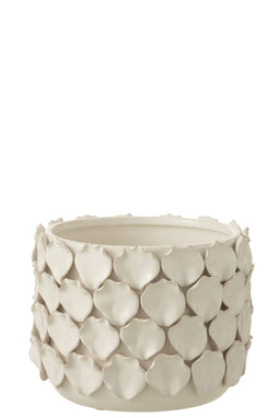 J-Line bloempot Celine - keramiek - wit - Ø 18.50 cm