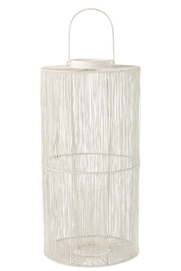 J-Line lantaarn - metaal - wit - large