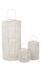 J-Line lantaarn - metaal - wit - large