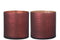 J-Line windlicht Oosters - glas - rood/goud - large - 2 stuks
