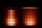 J-Line windlicht Oosters - glas - rood/goud - large - 2 stuks